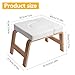 QVEEQ Yoga Headstand Bench, Yoga Inversion Chair, Headstand Trainer with Wood Frame and Pu Pad,Stand Yoga Chair Stress Relief, Balance Training, Body Shaping, Load Capacity 300 Pounds (Wood, White)