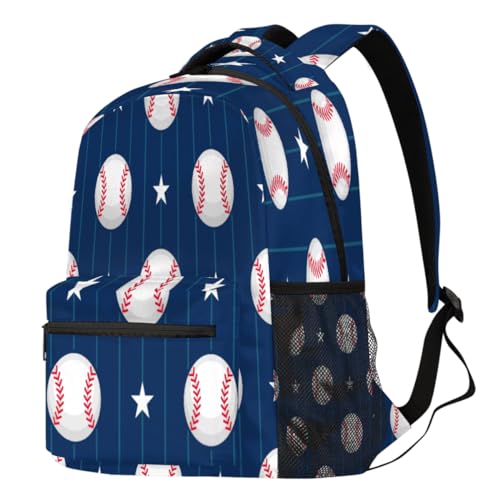 Sac à dos école mixte avec grand compartiment ordinateur portable et baseball