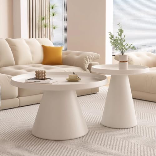 Table basse ronde grise moderne et minimaliste de salon - 8
