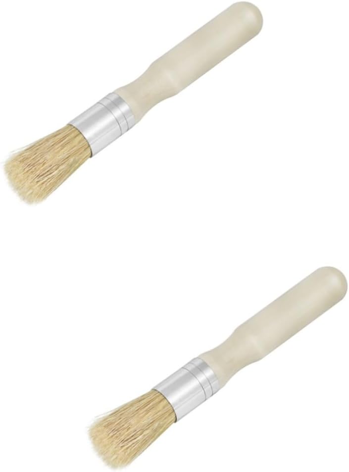 TEHAUX 2pcs Small Art Brushes Stencil Brush Bristle Oil Acrylic Paint DIY Art Craft Painting Tool