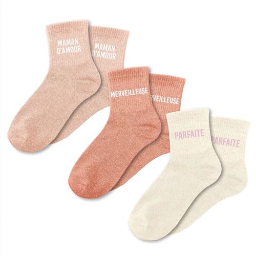 Chaussettes paillettes maman d'amour STC : le coffret trio parfait à offrir