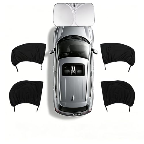 Dojunjen Car Window Shades for Chevrolet Malibu LT/LS/Premier 2016-2019, Upgraded Double Mesh with Zipper, Breathable Privacy & UV Protection for Camping & Daily Use,4 Side+Front