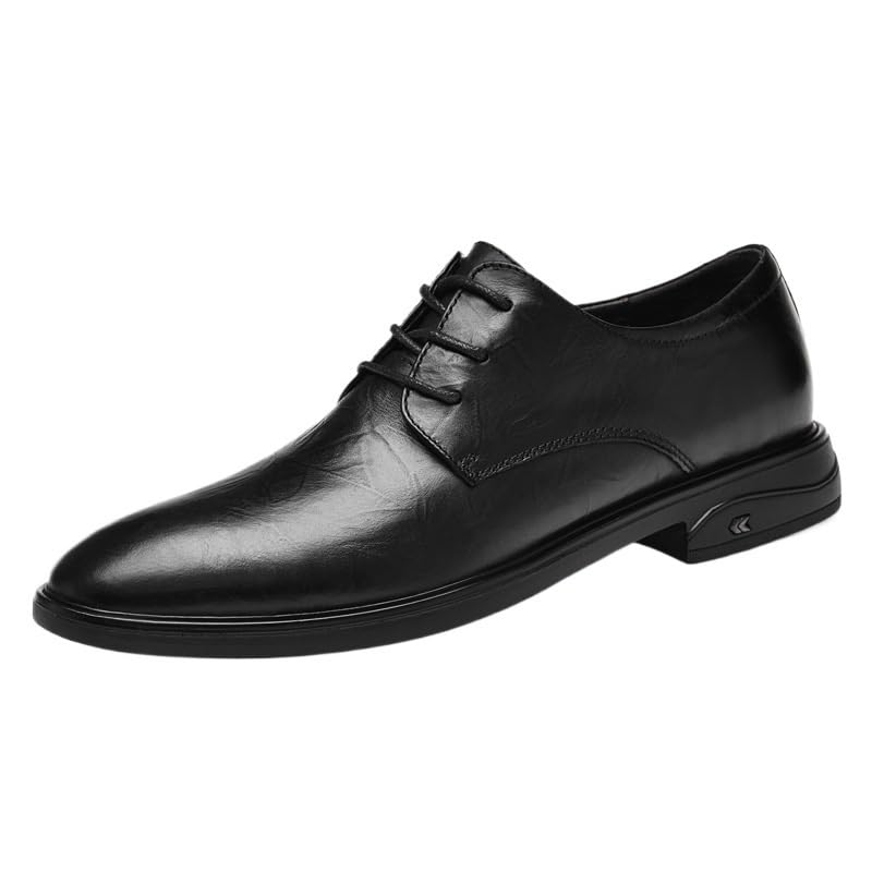 Mens Leather Lace Up Oxford Dress Shoes Pointed Toe Classic Formal Business Wedding Tuxedo Shoes