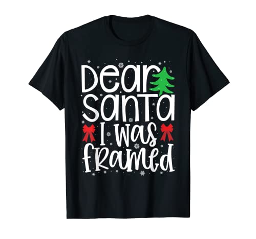 Navidad Santa I was Framed Funny Cool Camiseta