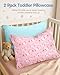 Miss Adola Muslin Toddler Pillowcase Set of 2-13x18 Cotton Toddler Pillow Cases with Envelope Closure Cute Cartoon Soft Breathable Kids Pillowcases for Baby Boys Girls, Flower Unicorn & Aqua