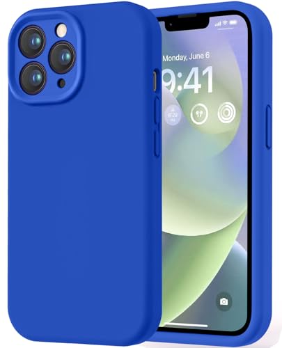 Image of LOVE 3000 Designed for iPhone 13 Pro Max Case, Premium Silicone with [Soft Anti-Scratch Microfiber Lining] Shockproof Protective Phone Case for Holsters 6.7 inch, Klein Blue
