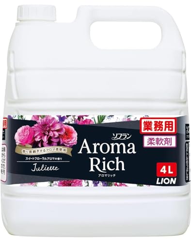 【Amazon.co.jp限定】【業務用・大容量】ソフラン アロマリッチ ジュリエット スイートフローラルアロマの香り 液体 柔軟剤 詰め替え 4L