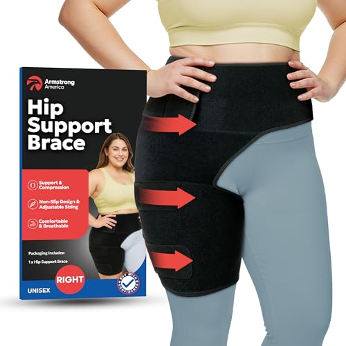 Plus Size Hip Brace Thigh Compression Sleeve | Sciatica Pain Relief Device Brace | Hamstring & Groin Compression Sleeve Wrap | Sciatic Nerve Relief | Hip Support Braces for Women & Men | X-LG / RIGHT