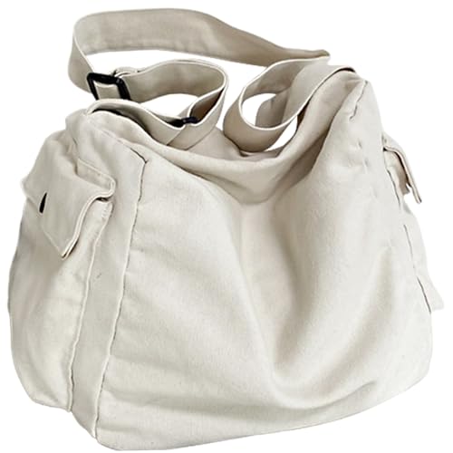 Sac messager en toile blanc avec plusieurs poches pour ne plus jamais manquer d'espace - 5