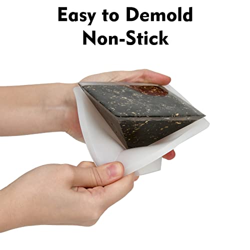 Large Silicone Pyramid Molds For Resin Casting 2 Size, Easy Demold Diy Jewelry Making Home Decoration With 2Pcs 3D Mini Deer Epoxy Resin Filler Model #TOP7