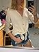 IWOLLENCE Womens Loose Henley Blouse Bat Wing Long Sleeve Button Down T Shirts Tie Front Knot Tops Oatmeal, M