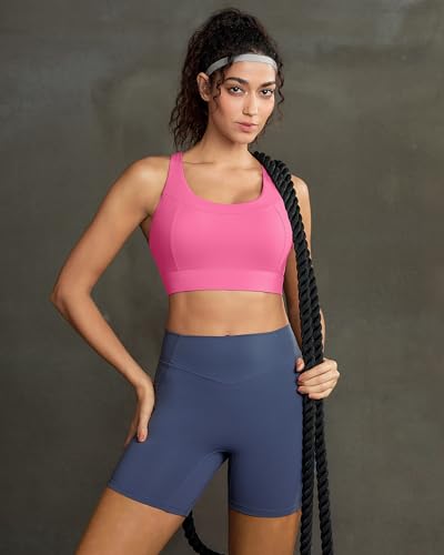 Image of RUNNING GIRL Sports Bra for Women High Support,Strappy Running Supportive High Impact Sports Bras with Sewn in Pads