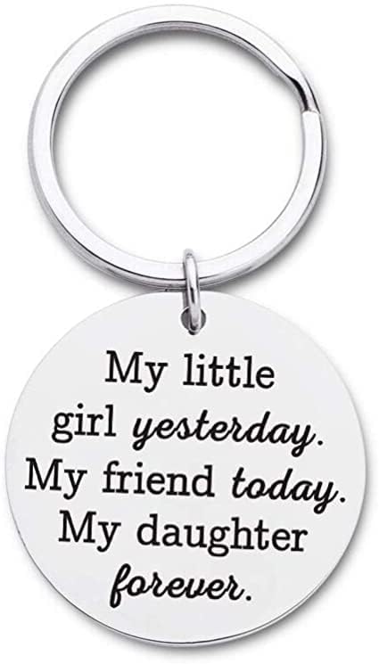 Daughter Keychain Gift from Father to Mother for Bride Adult Daughter Little Girl Birthday Wedding Valentine Day Graduation Christmas Dad Mom Gifts for Women Teenage Key Ring Jewelry Daughter Keychain Gift from Father to Mother for Bride Adult Daughter Little Girl Birthday Wedding Valentine Day Graduation Christmas Dad Mom Gifts for Women Teenage Key Ring Jewelry