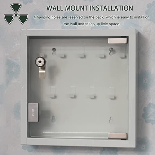 Armario para 9 llaves de acero inoxidable transparente plateado de pared 7