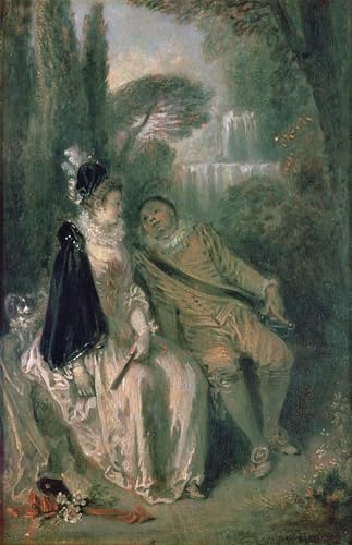 Cuadro en lienzo Watteau: solucione las paredes vacías de su despacho con arte de 60x90cm