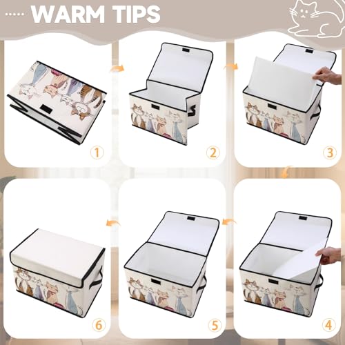 Image of Stackable Storage Bins with Lids,Closet Organizers Fabric Box for Home and Office,Blanket Clothes Organizers,Under Bed Storage Containers 3 Pack