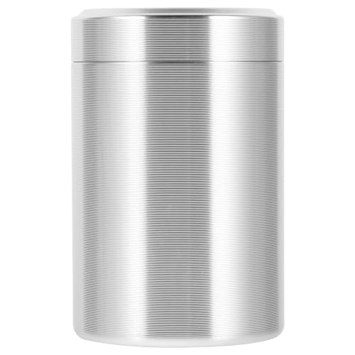 TOGEVAL 小型密閉容器 チタン合製風茶筒 カット機能付き 携帯便利な属ティージャー 茶葉 乾燥果実保存に 家 オフィス 旅行用