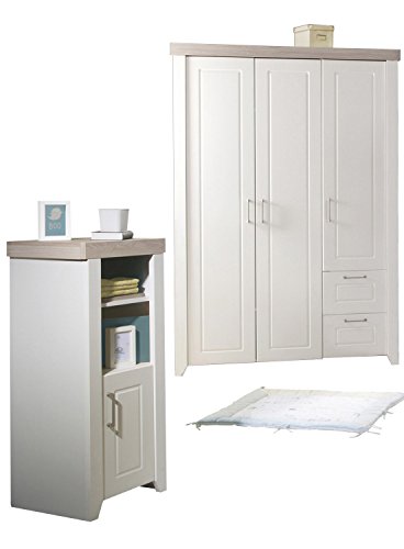 Étagère debout Felicia roba bibliothèque blanche meuble rangement bois Luna Elm