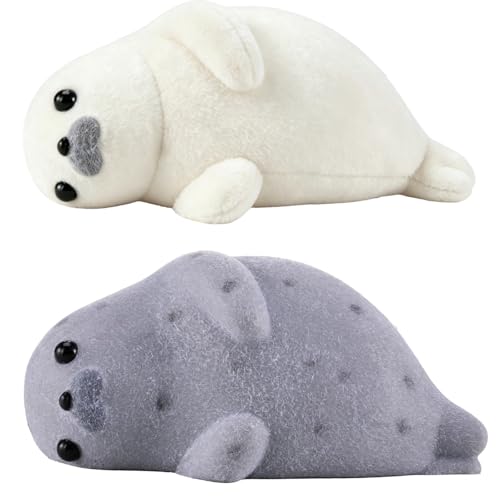 2 Pcs Seal Squishs Toys, Soft Slow Rising Squeeze Stress Relief for Adults