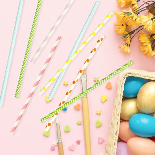 100 pitillos de papel desechables amarillos para fiesta miniatura 6