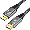 CABLEDECONN 2M DisplayPort-kabel Ultra HD 8K 4K koper Kabel DP 1.4 HBR3 8K@60Hz 4K@144Hz Hoge Snelheid 32.4Gbps HDCP 3D Slanke en Fllexibele DP-naar-DP-kabel 2m 6,6 ft