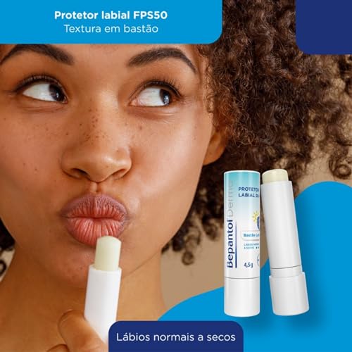 Bepantol Derma Protetor Labial Diário, para Lábios Normais a Secos, Hidratante Labial FPS 50, 4,5g