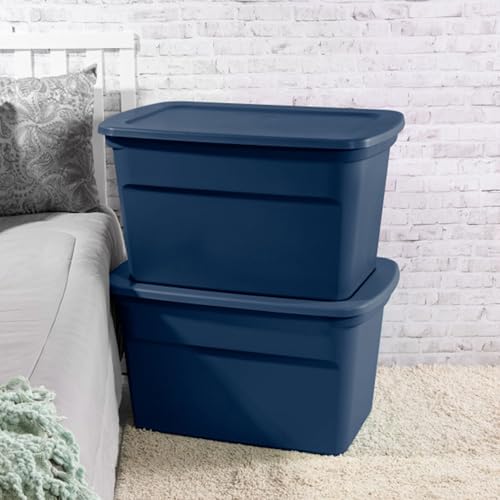 Image of Sterilite Tote, Plastic Storage Bins with Snap Lids, 30 Gallon, 12-Pack