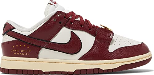 Image of Nike Women's Dunk Low SE Just Do It Sail /Team Red-Black-Muslin (DV1160 101) - 8
