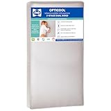Sealy Baby OptiCool Breathable Crib Mattress, GREENGUARD GOLD Certified, Made in USA, Toddler Bed Fit, 2 Stage Cooling Memory Foam, Non Toxic, Airy Cotton Cover, Safety & Quality Tested, 52x28'
