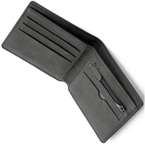JOOTUEPO Carteras para Hombre con Tarjetero, Carteras para Hombre PU con Múltiples Compartimentos, para Billetes y Monedero Billetera para el Trabajo, Negocios, Uso Diario o Viajes (Negro)