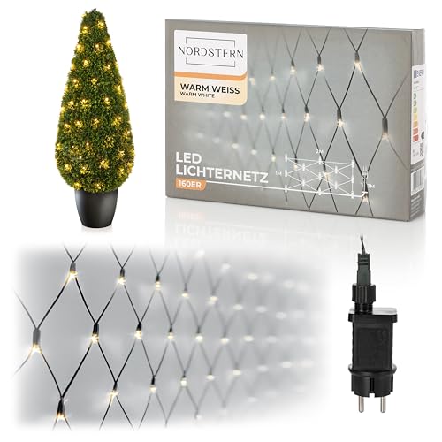 Nordstern LED Lichternetz Warmweiß 160 LEDs - Lichtervorhang...