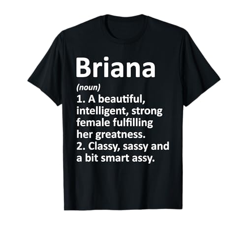BRIANA Definizione Nome Personalizzato Divertente Regalo Di Natale Maglietta