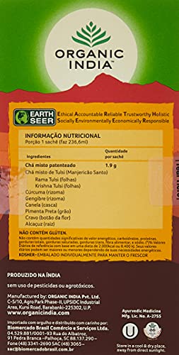 Chá Tulsi Cúrcuma e Gengibre