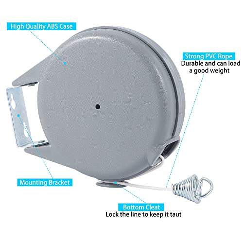 Muchl Retractable Clothesline Outdoor Heavy Duty Clothes Line Retracting Indoors For Drying Clothes Portable Clothesline 40 Feed Laundry Line With 12 Pcs Clothespins #TOP2