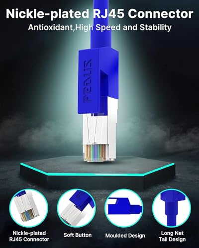 Image of FEDUS High Speed RJ45 cat5 Ethernet Patch Cable LAN Cable Internet Network Computer Cable Cord High Speed Gigabit Category 5E Wires for Modem, Router, LAN ADSL(10M)
