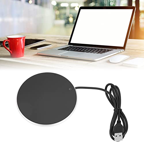 Coffee Mug Warmer, 55C Smart Constant Temperature Candle Warmer Plate with Auto Shut Off, USB Powered for Home Office Desk Use (Silver)