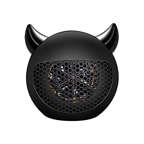 WENDAO Portable Mini Heater Cartoon Heater Hot Air Blower Quiet Table Heater Office Desktop Portable Household Heater for Office Living Room Bedroom or Patio (Black) Cover