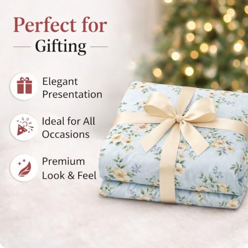 Image of Pure Cotton 3-Layered Reversible Dohar for Single Bed 60 x 90 Inches | Super Soft Lightweight AC Blanket /Quilt | All-Season Comfort & Washable Printed Cotton Dohar (Pack of 2) - Design 6