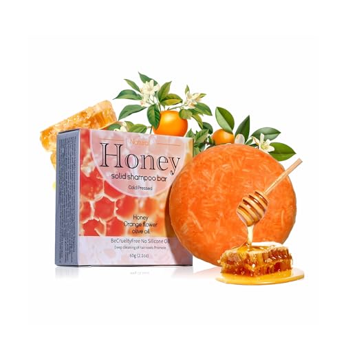 Image of Shampoo Bar Conditioner for Hair Growth Cleanse Moisturize Nourish Strengthen Handcrafted Soap Safe Hair Care For Unisex All Hair Types Plastic-Free 60g (Honey)