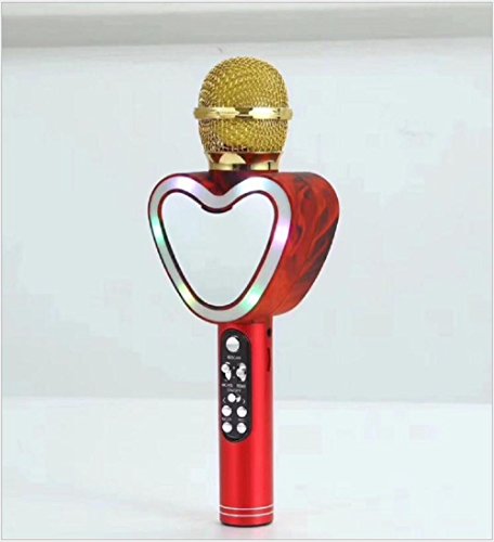 Microphone de karaoké portable en forme de cœur noir universel