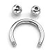 Jovivi 2pc 14G Stainless Steel Multi-functional Lip/Nose/Nipple/Eyebrown Captive Hoop Ring Barbell Tragus Cartilage Stud Earrings 3/8