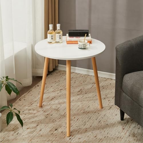 サイドテーブル 丸テーブル おしゃれ 丸型 スリム 天然木 収納棚 移動便利 小さい 一人暮らし 食卓/ベッドサイド 円形 軽量 ベッド ソファ サイド ミニ フラワースタンド 飾り棚 花台 置台 丸型 ラウンド (ホワイト-60cm,高さ60)