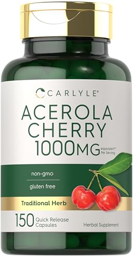 Carlyle Acerola Cherry Capsules | 150 Count | Non-GMO & Gluten Free Extract