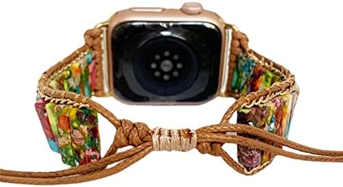 Amazon.com: XBS LIFE Compatible con Apple Watch, pulsera de repuesto  trenzada hecha a mano de piedra imperial natural para iWatch 7 Series  38/40/1.614 in, 42/44/1.772 in para mujeres (color 1.654-1.732 in) :  Celulares y Accesorios