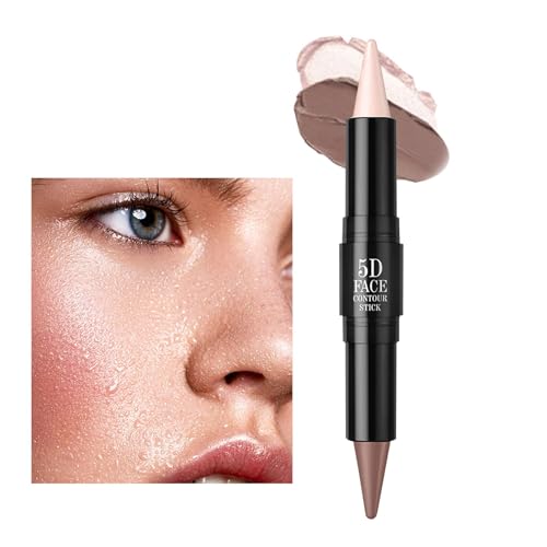 Highlighter Stick - Highlighter de cara impermeable para iluminar - Stick de sombra de ojos de contorno, productos de belleza para mujeres de doble extremo para hombres para hombres