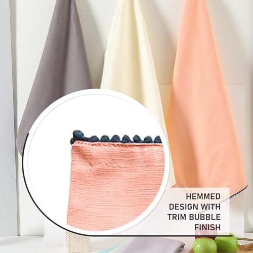Image of TARAN LIVING Kitchen Towels 100% Cotton Solid Kitchen Dish Cloths, Kitchen Hand Towel Reusuable Dish Towel for Cleaning & Drying Tea Towels Set with Hanging Loop - 18 inchx 28 inch, Pack of 6 Pastel Colors