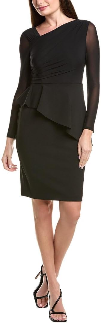 Adrianna Papell Womens Asymmetrical Crepe Dress