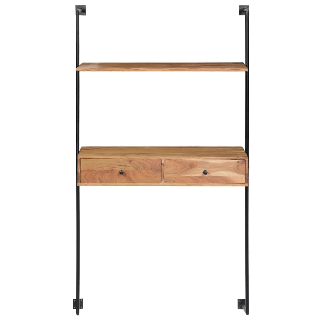 Portariviste,Porta souvenir,Parete decorativa,Design rustico,Salvaspazio per camera da letto, soggiorno, ufficio e cucina,Scrivania a Parete 90x40x170 cm in Legno Massello di Acacia
