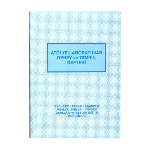 Atölye Laboratuvar Deney ve Temrin Defteri 20x28 cm 40 Sayfa 1 Adet Atolye Temrin Defteri Endüstri Teknik Anadolu Liseleri