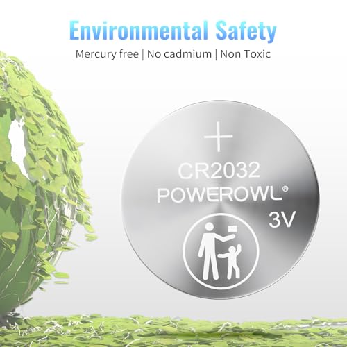 image for POWEROWL High Capacity CR2032 Battery 12 Pack - CR2032 Lithium 3V Coin